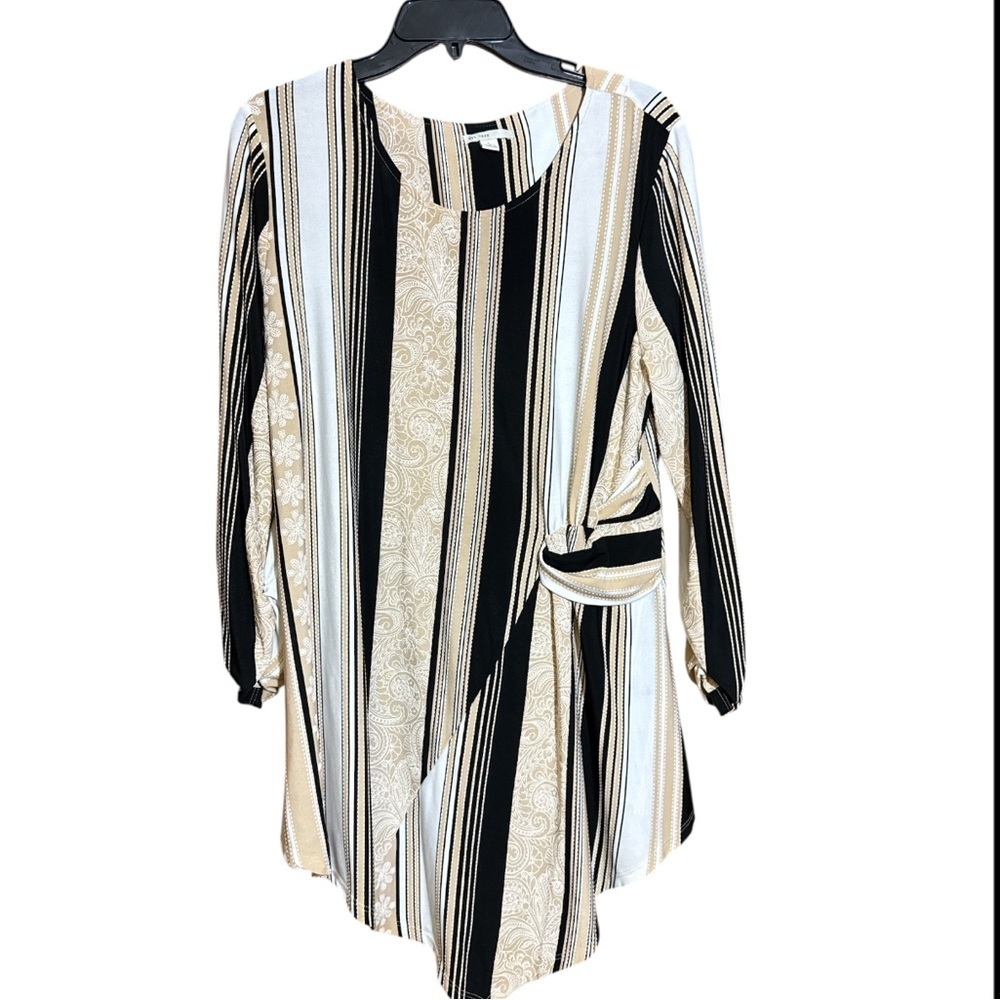 Cato EST. 1947 Striped Long Sleeve Tunic Top size large new